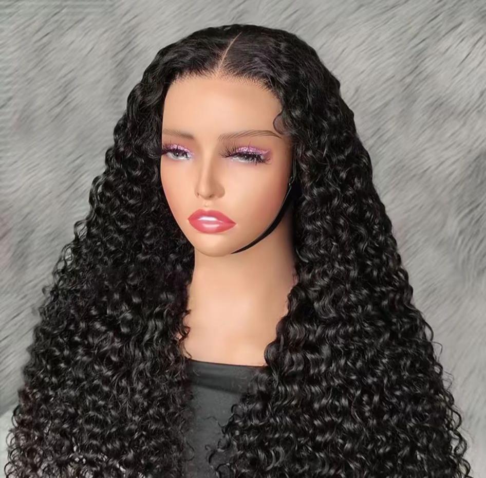 Curly Glue Lace 5x5 Wigs Human Hair Densite 200%