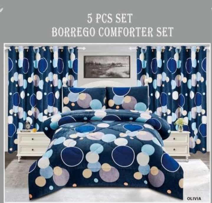 5 pcs set borrego comforter set