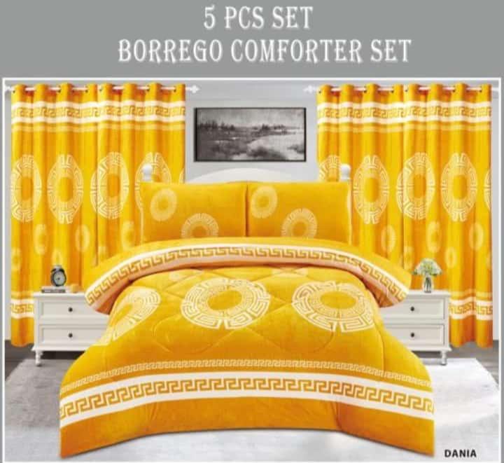 5 pcs set borrego comforter set